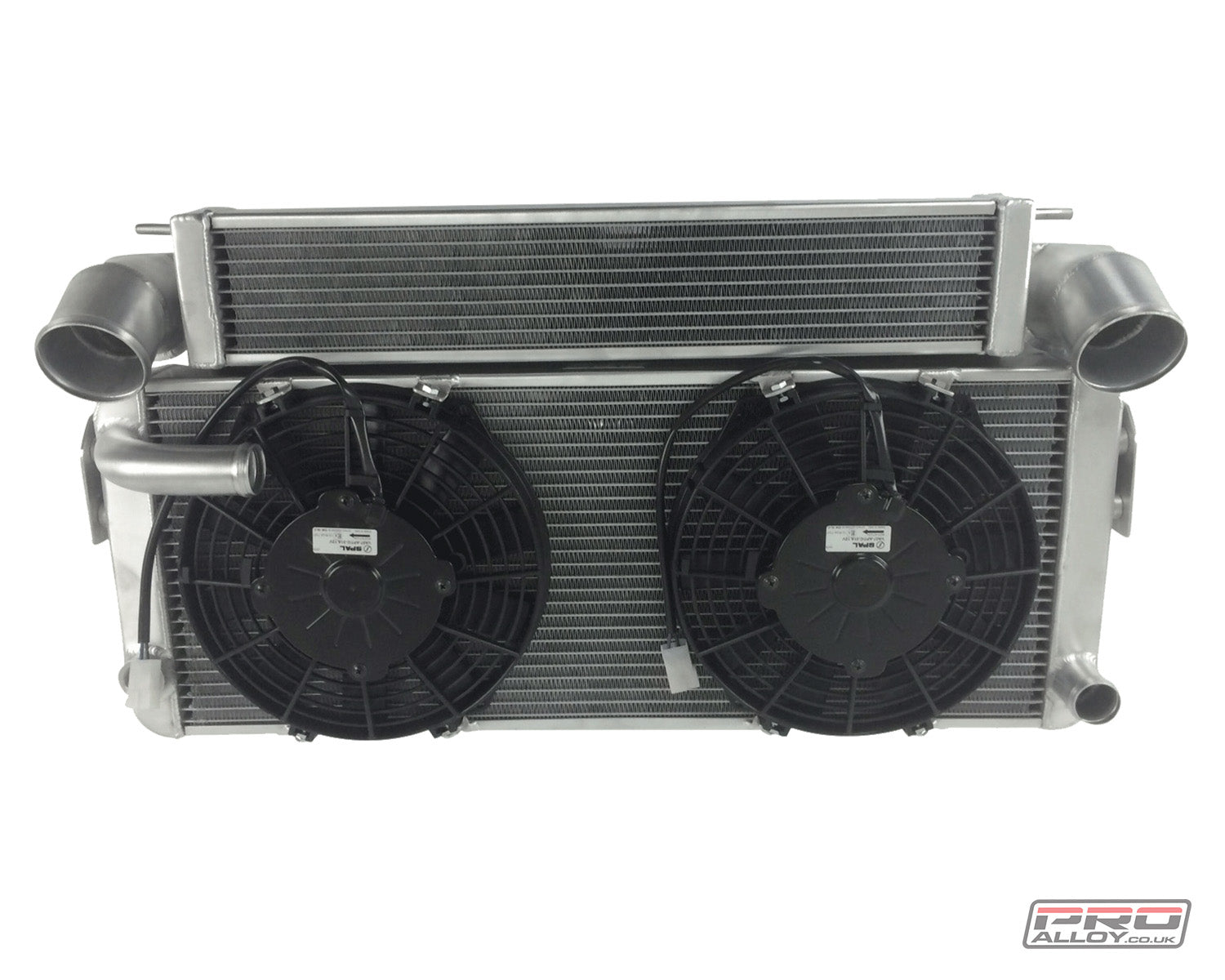 Escort MK1 & MK2 Radiator YB - Cooling Package Intercooler Satin Silver Include Turbo Cooler Twin Fan Kit - Pro Alloy