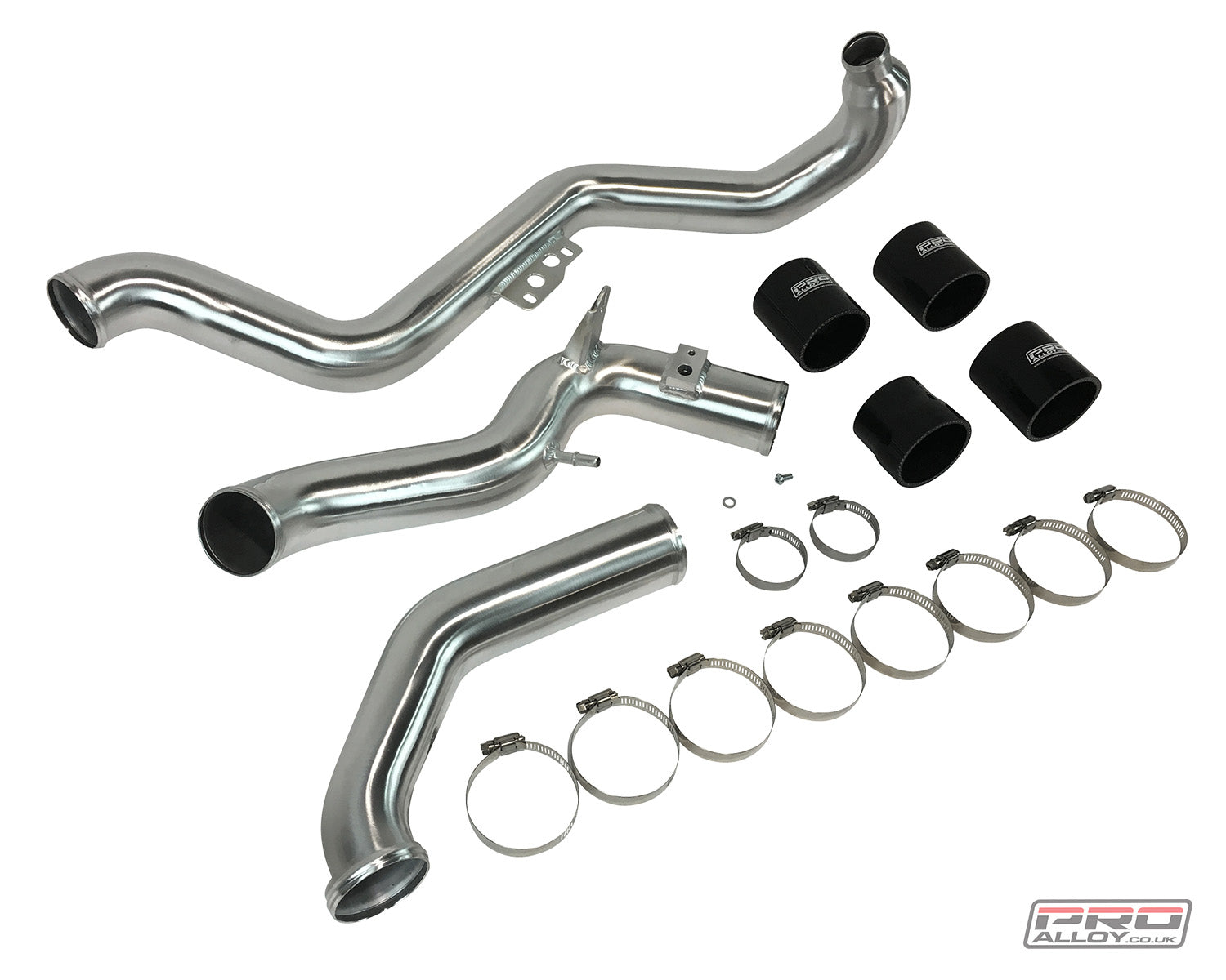 Fiesta ST MK7 Boost Pipe Kit Pipework Satin Silver Without Symposer Black - Pro Alloy