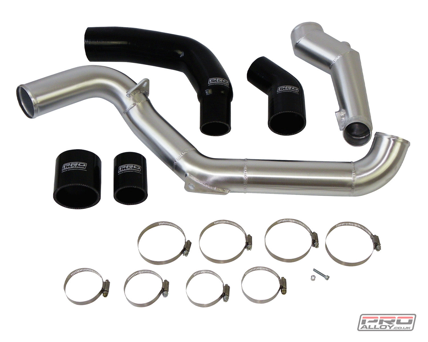Focus ST225 Boost Pipe Kit Pipework Satin Silver Without Symposer Black - Pro Alloy