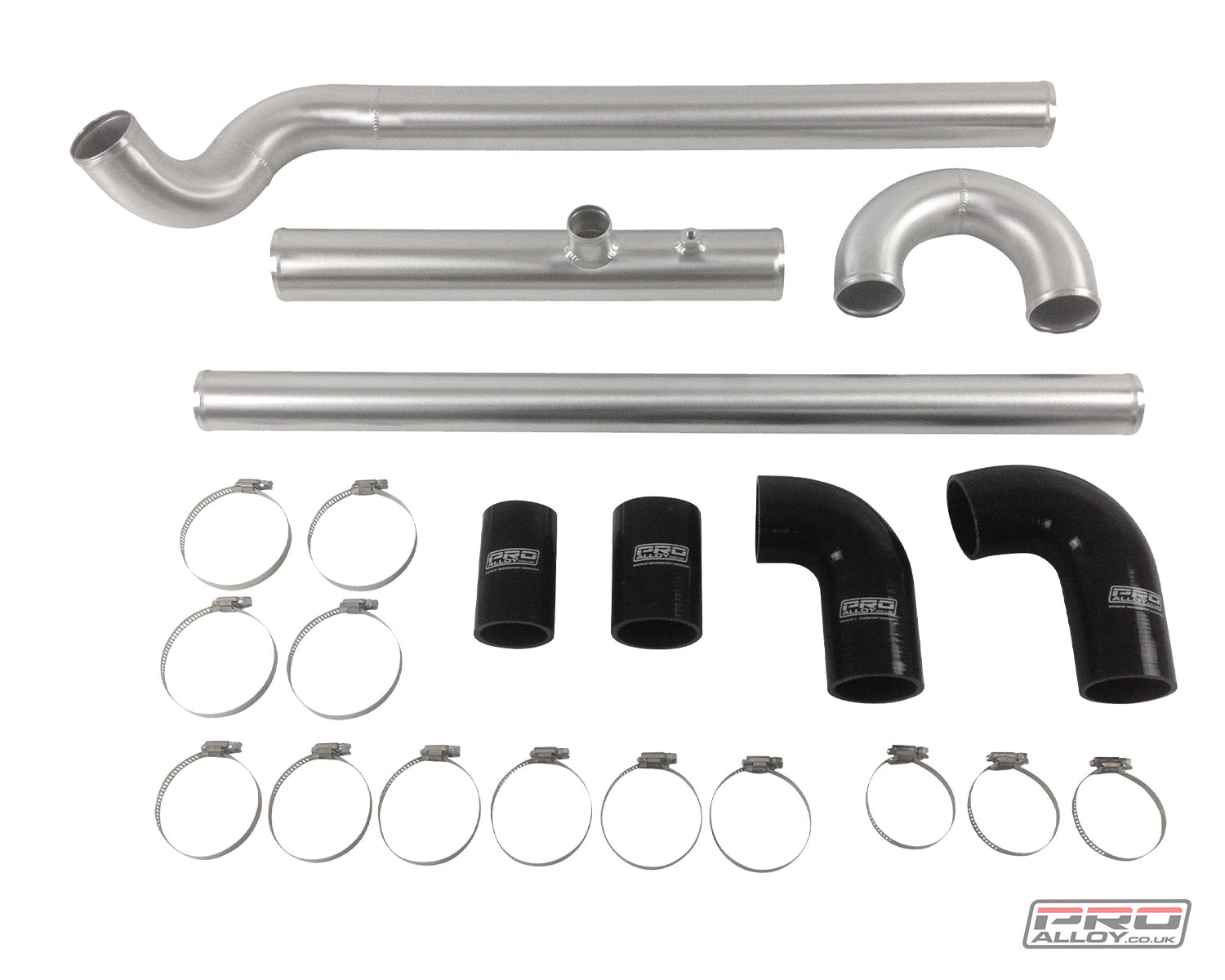 Noble M12 / M400 Pipe Kit Pipework Satin Silver Filters in intercooler box  - Pro Alloy